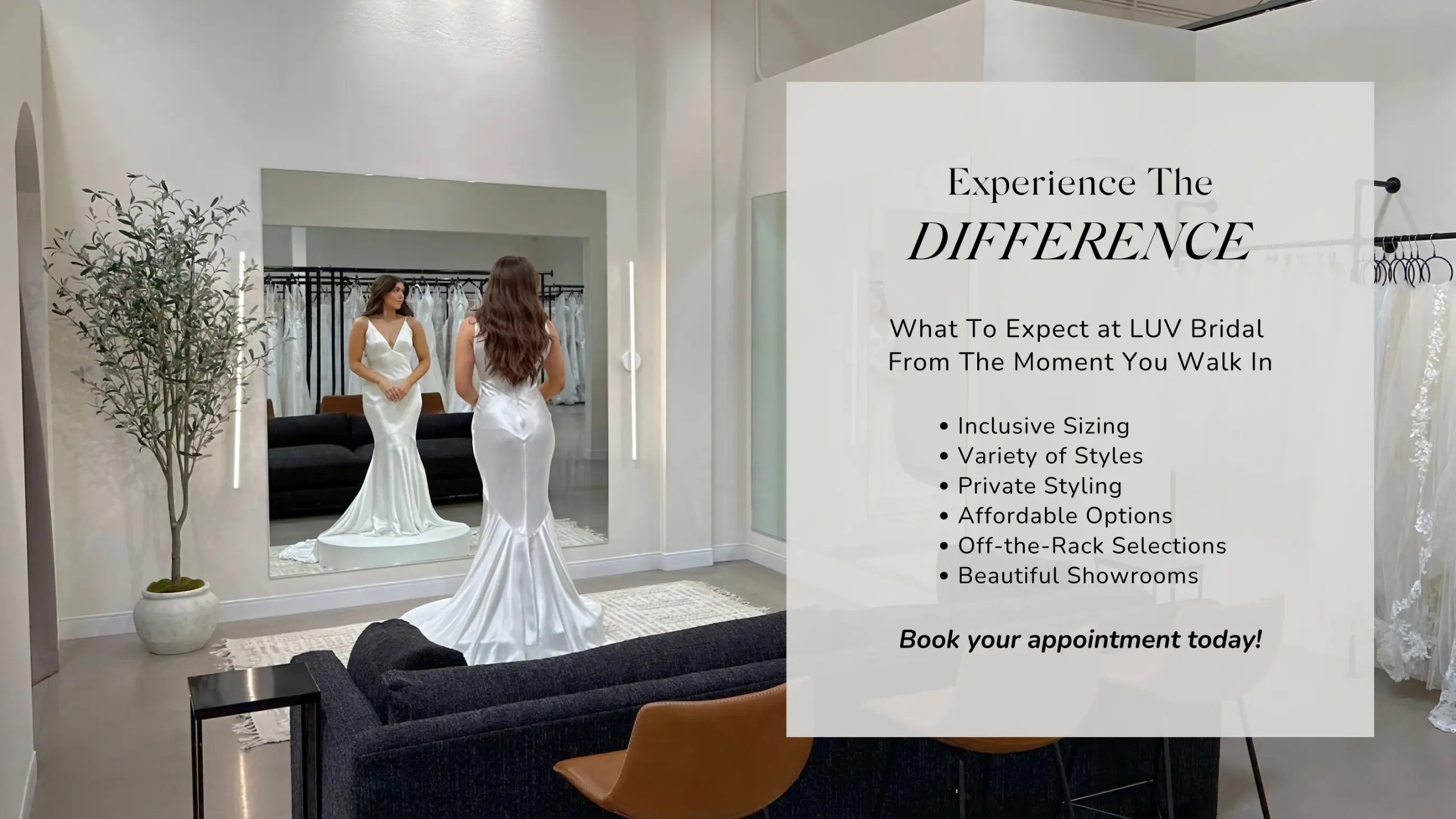 Experience the Difference at LUV Bridal - Book today!